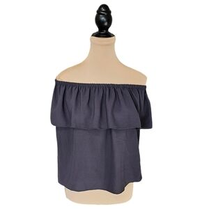 Wilfred Dark Grey Flowy Silk Blend Blouse Sz XS